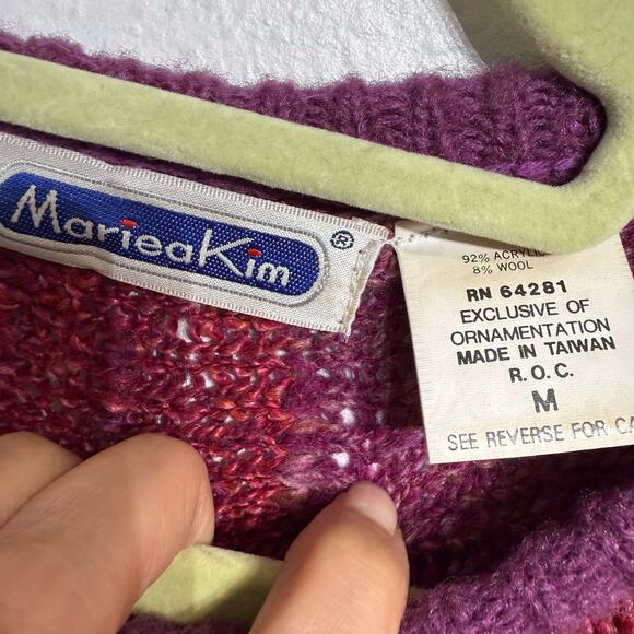 Mariea Kim Purple Oversized Vintage Sweater Sz M - Picture 5 of 11